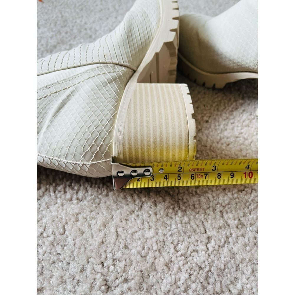 Altar’d State Edele P Ankle Chunky Boots Cream sz 7M Snakeskin - Picture 11 of 11
